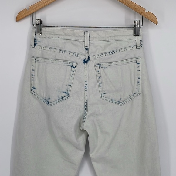L’AGENCE‎ Women’s Mid Rise Raw Hem Tapered Leg Acid Wash Jeans Size 25 - Picture 4 of 5